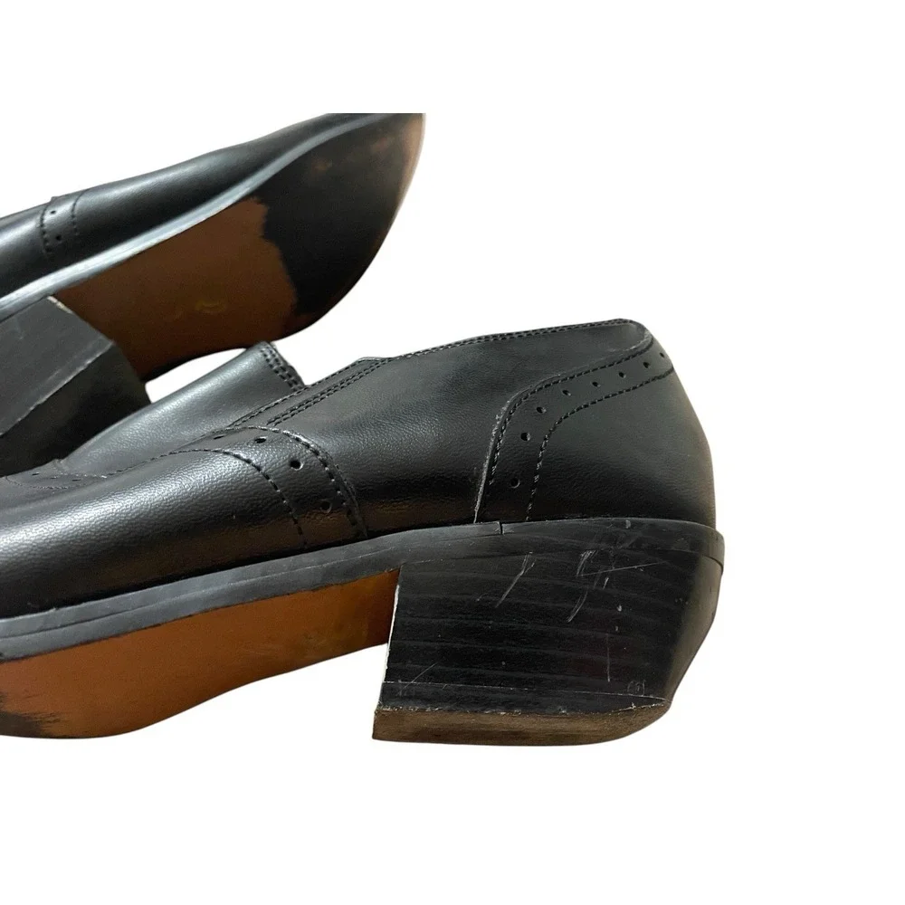 Dingo Women's Size 10M Black Leather Western Ankle Boots Loafers Slip On